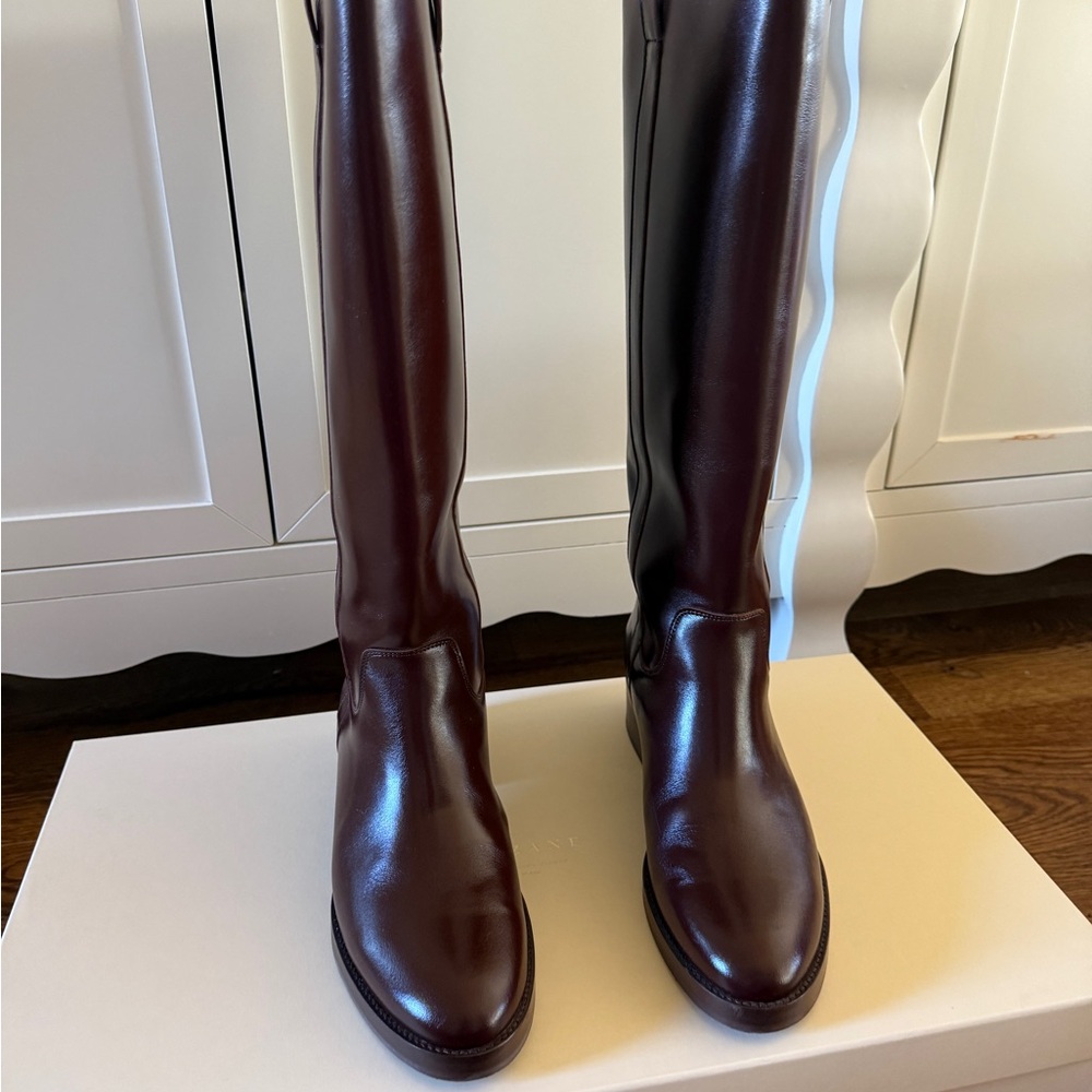 Sezane Bridget Knee Boots Glossy Chocolate - Size 11 - Picture 9 of 10